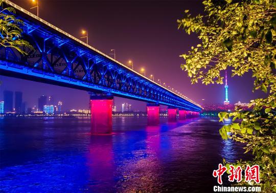夜幕下的长江大桥(资料图) 张畅 摄
